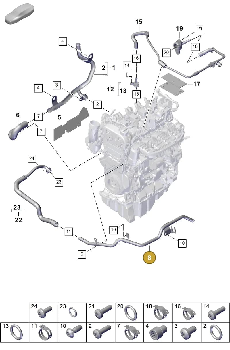 9A7121075 — Porsche Cayenne Coupe (2023-2023) diagram p60105050, position 8