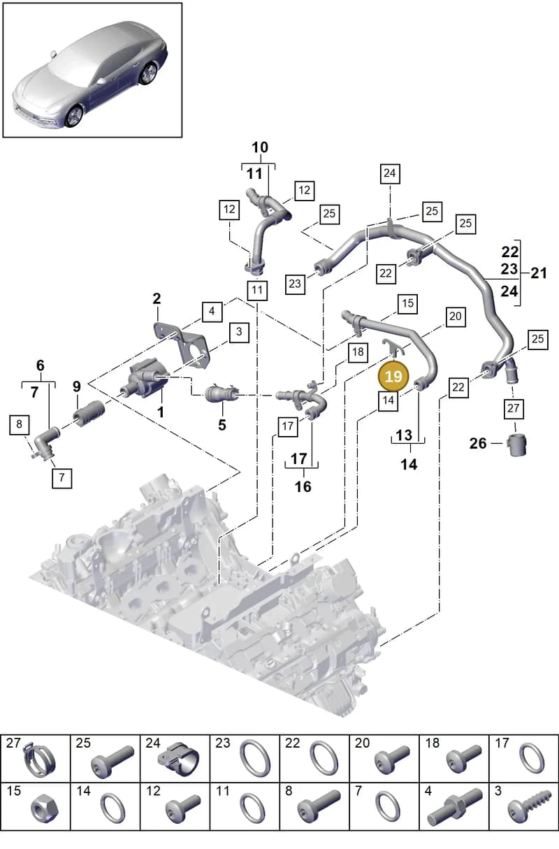 9A712107700 — Porsche Panamera (2016-2020) diagram p49105020, position 19