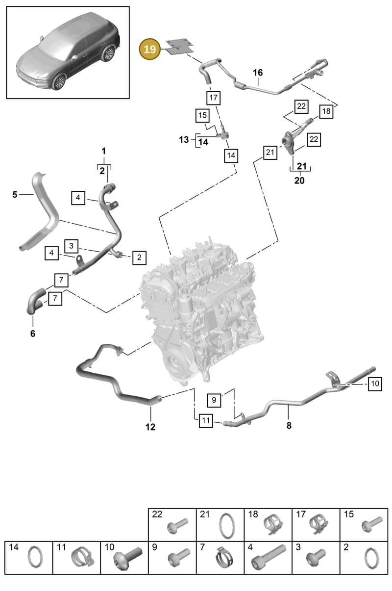 9A712107700 — Porsche Cayenne (2017-2023) diagram p51105020, position 19