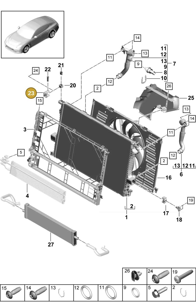 9A712107910 — Porsche Panamera (2016-2020) diagram p49105040, position 23