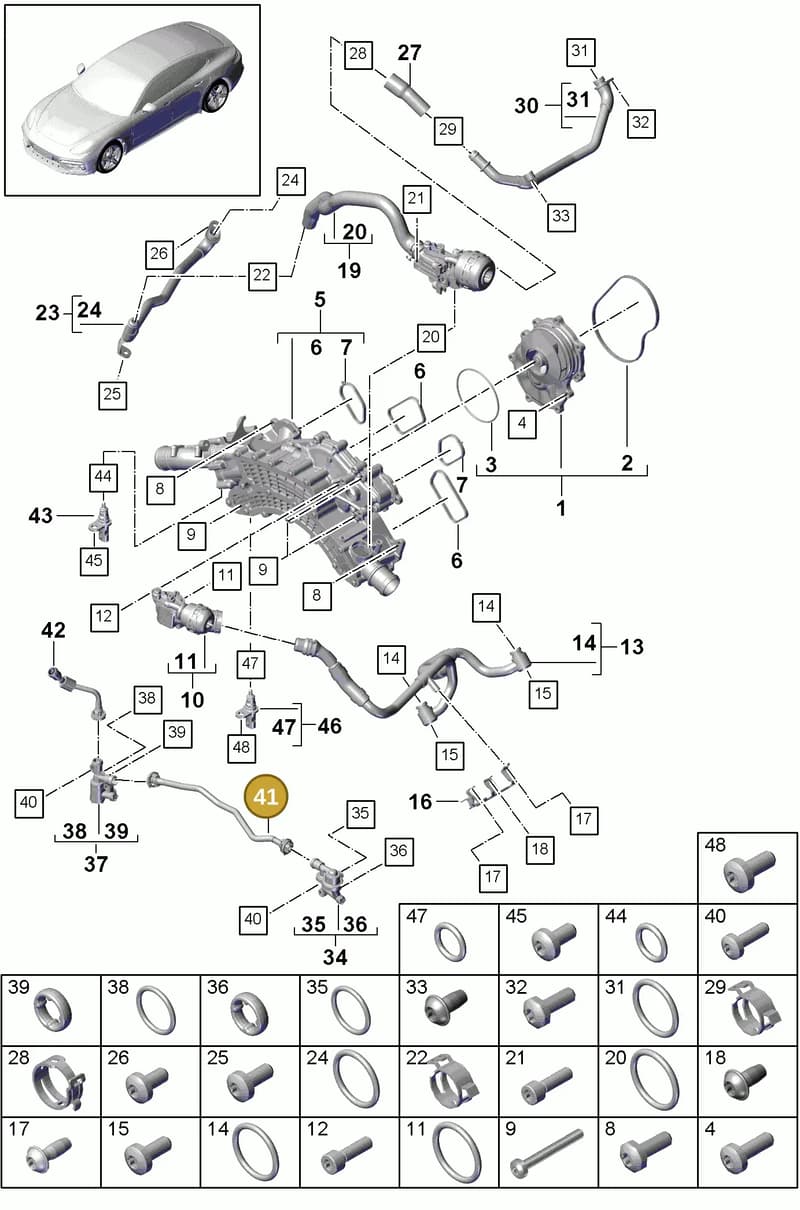 9A712108100 — Porsche Panamera (2016-2020) diagram p49105010, position 41