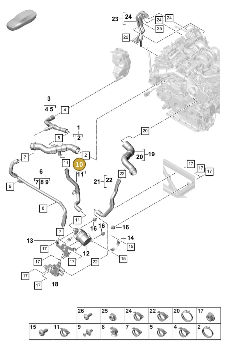 9A712108140 — Porsche Panamera (2020-2023) diagram p58105360, position 10