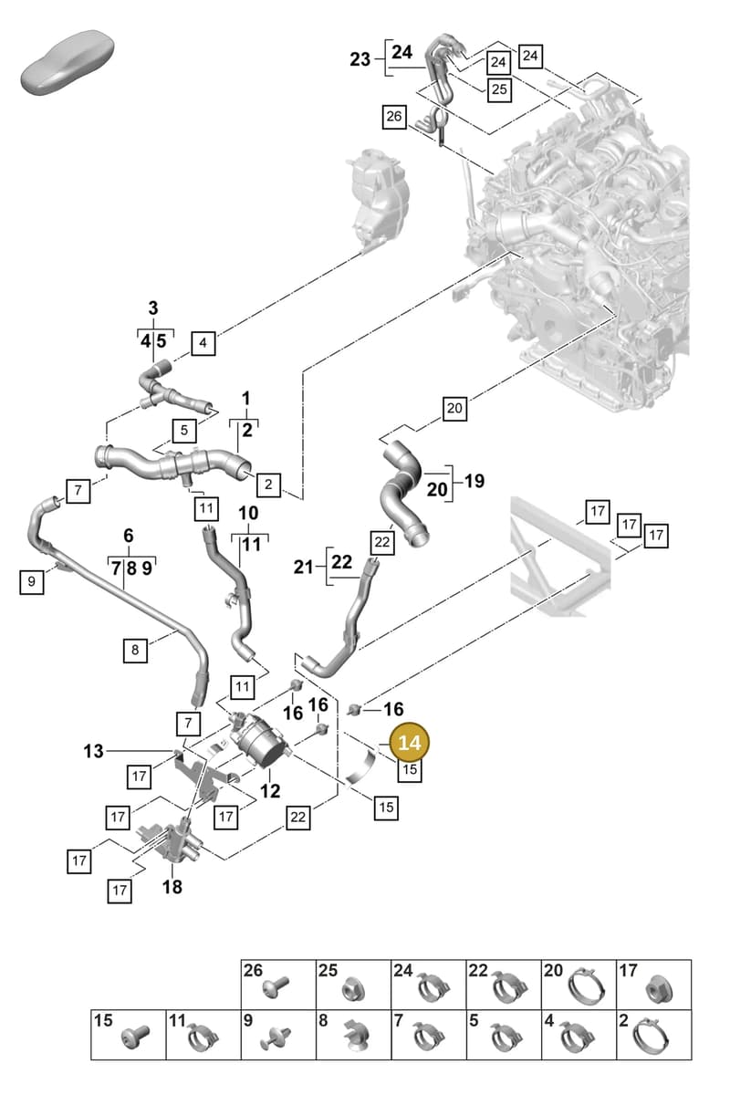 9A712108440 — Porsche Panamera (2020-2023) diagram p58105360, position 14