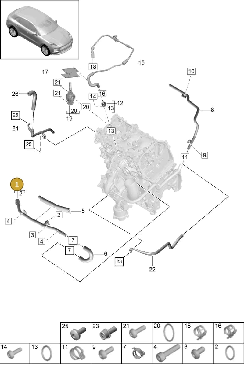 9A7121085 — Porsche Macan (2018-2022) diagram p52105070, position 1