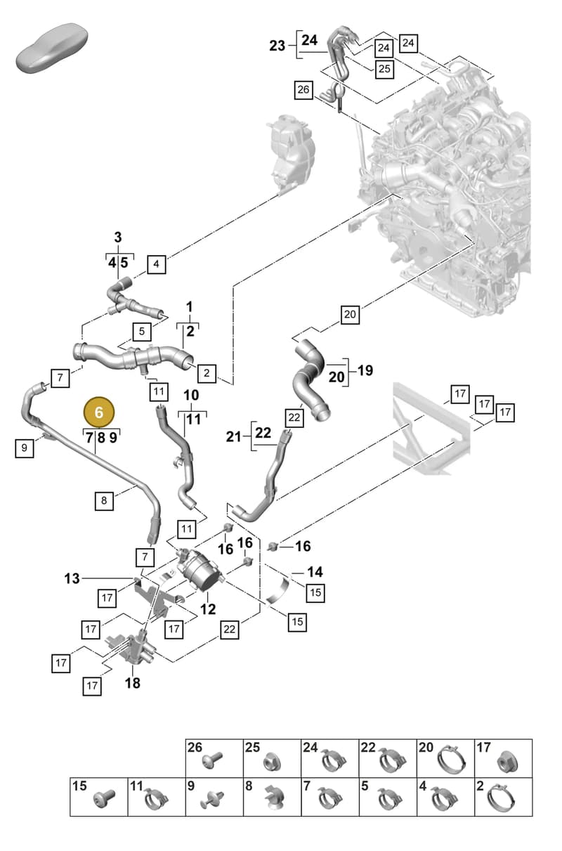 9A712108604 — Porsche Panamera (2020-2023) diagram p58105360, position 6