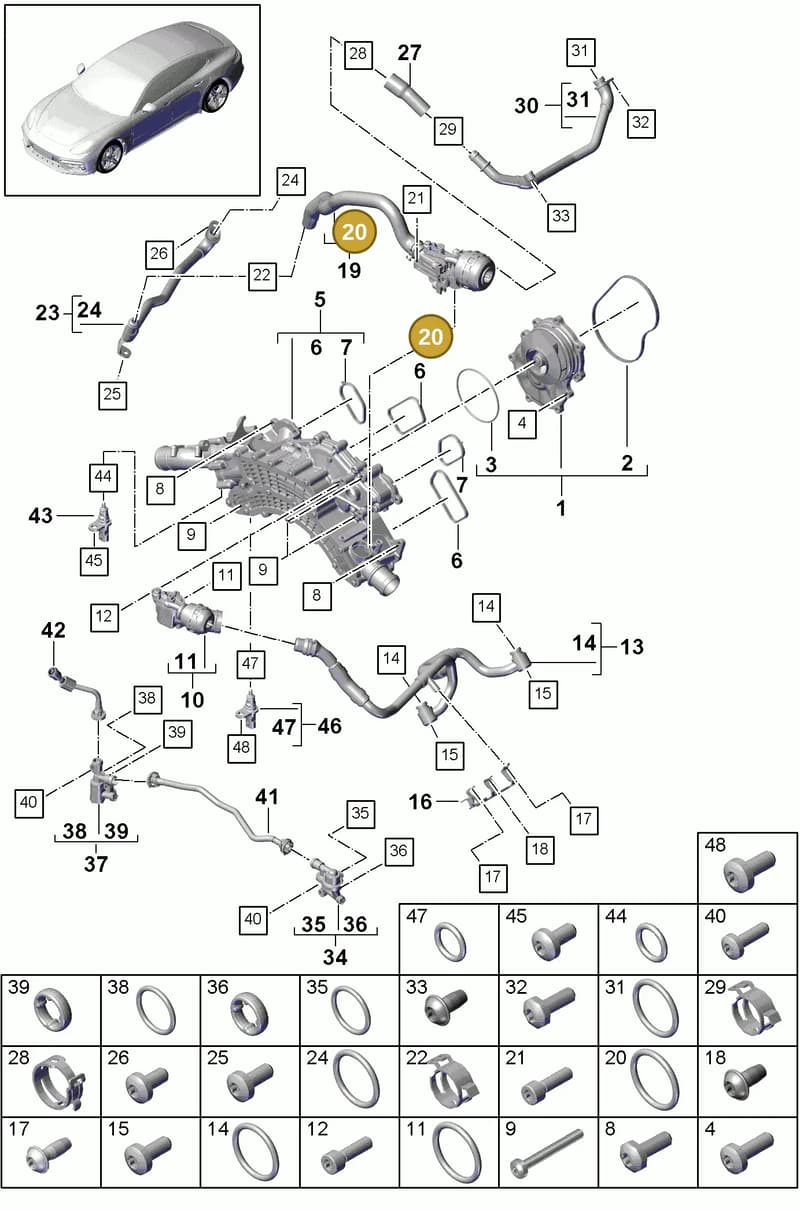9A712109100 — Porsche Panamera (2016-2020) diagram p49105010, position 20