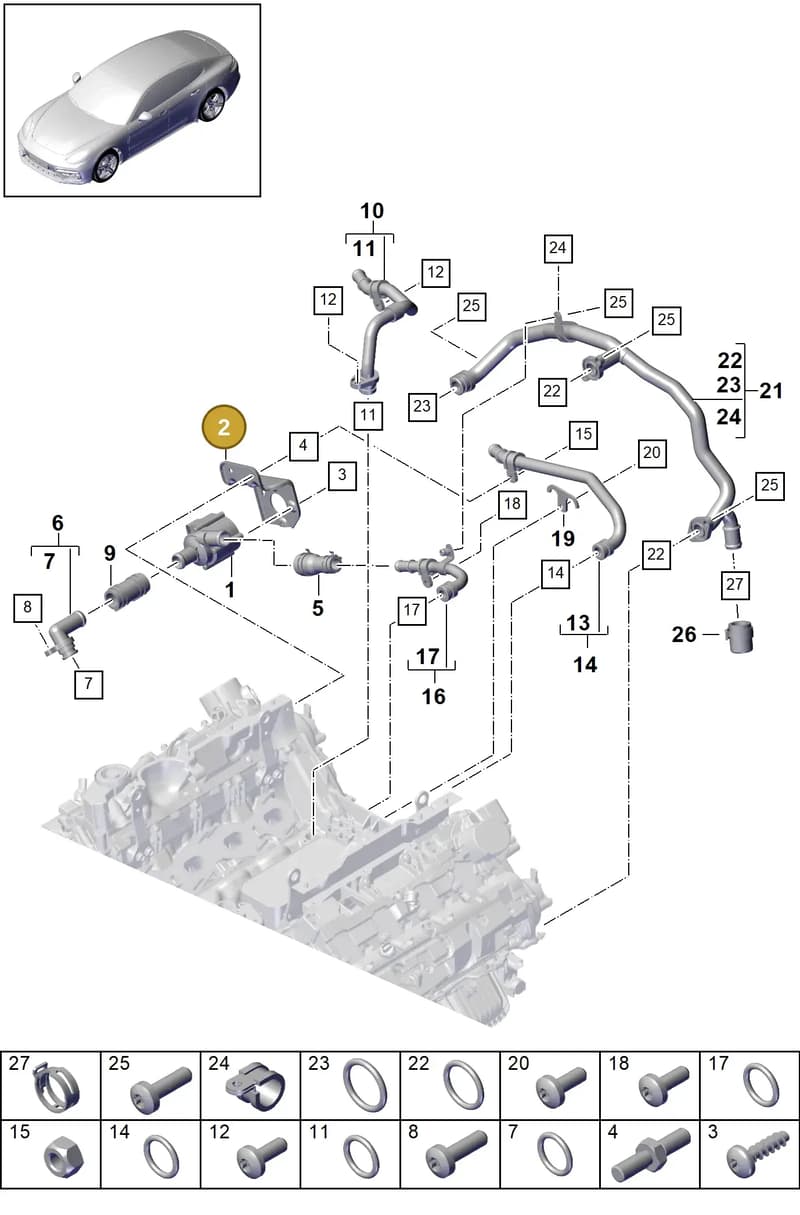 9A712109302 — Porsche Panamera (2016-2020) diagram p49105020, position 2