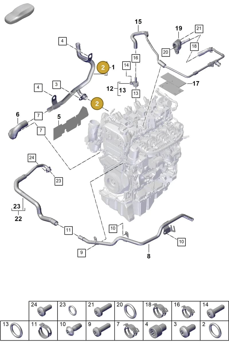 9A712109302 — Porsche Cayenne Coupe (2023-2023) diagram p60105050, position 2