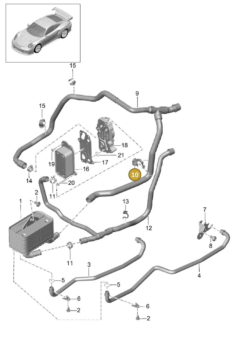 9A712109303 — Porsche GT2 RS Clubsport (2013-2020) diagram p42360010, position 10