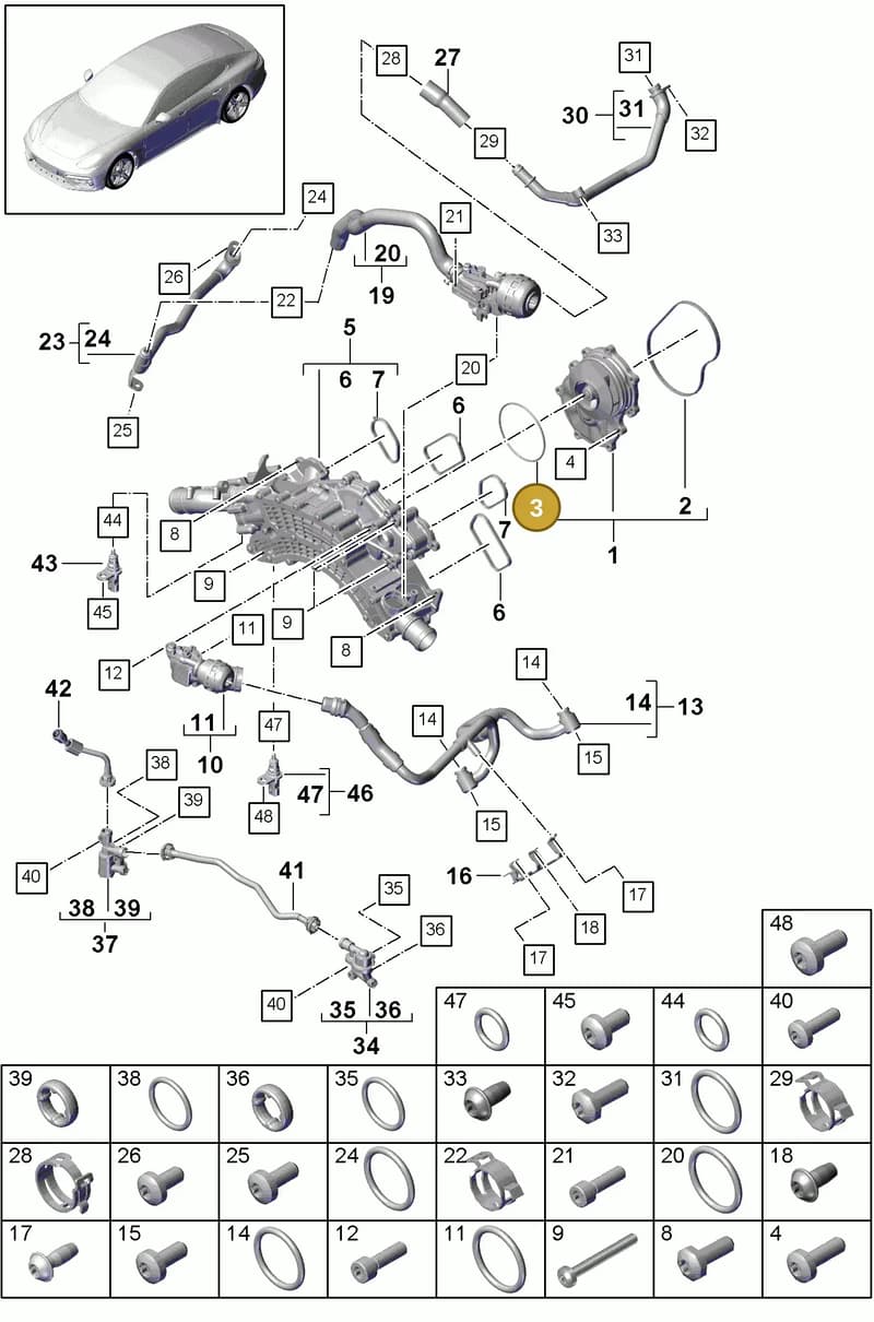 9A712111910 — Porsche Panamera (2016-2020) diagram p49105010, position 3