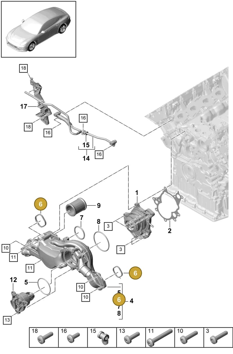 9A712113900 — Porsche Panamera (2016-2020) diagram p49105000, position 6