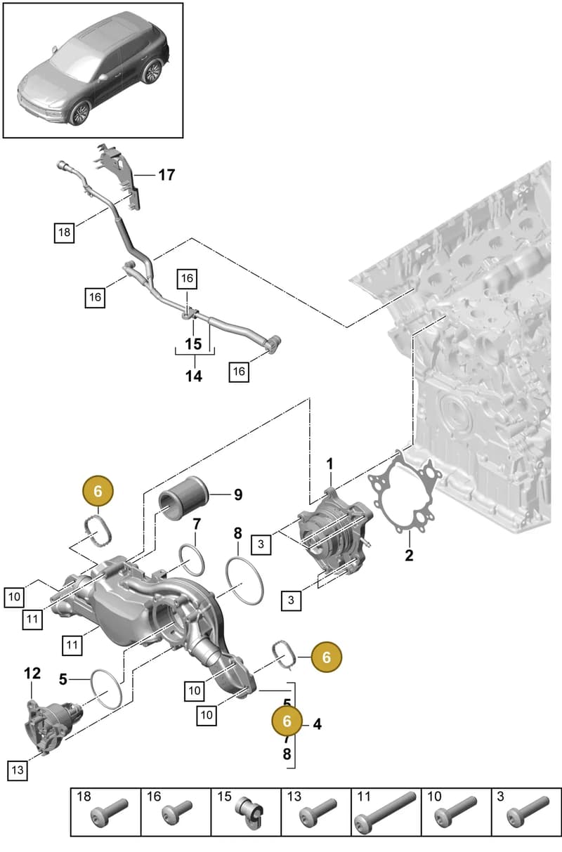 9A712113900 — Porsche Cayenne (2017-2023) diagram p51105000, position 6