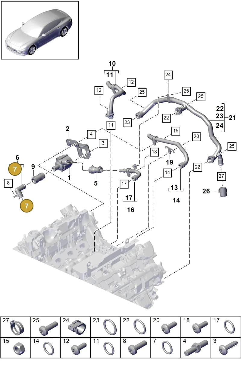 9A712115900 — Porsche Panamera (2016-2020) diagram p49105020, position 7