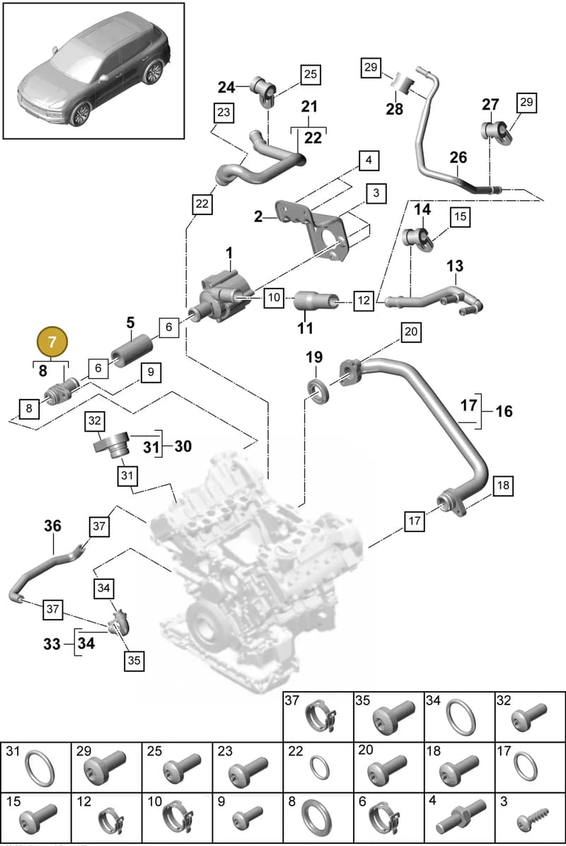 9A712115900 — Porsche Cayenne (2017-2023) diagram p51105030, position 7