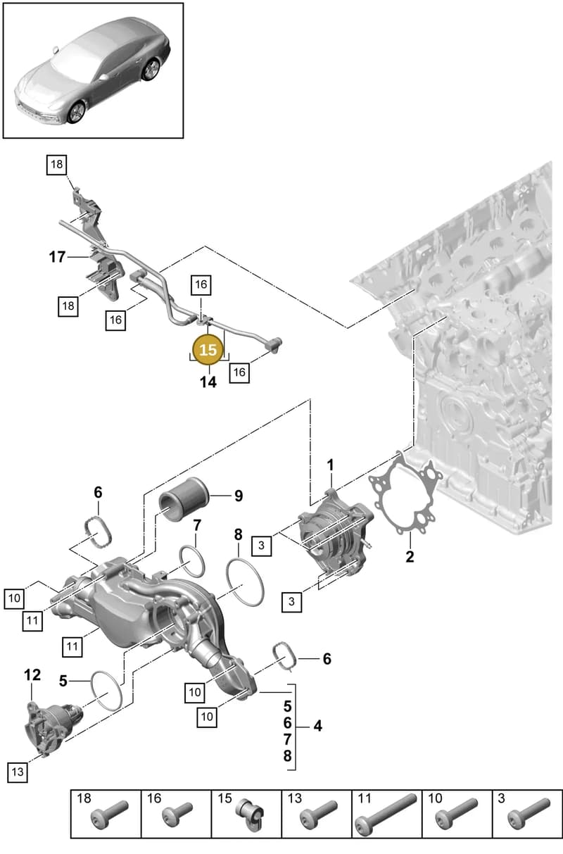 9A712117100 — Porsche Panamera (2016-2020) diagram p49105000, position 15