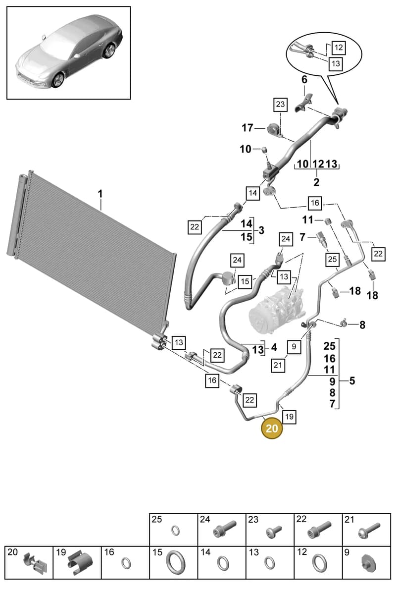 9A712119100 — Porsche Panamera (2016-2020) diagram p49814020, position 20