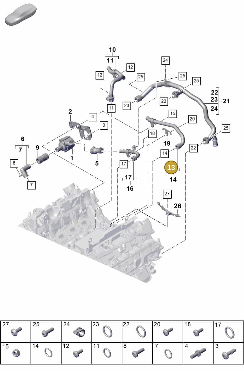 9A712119300 — Porsche Panamera (2023-2025) diagram p62105050, position 13
