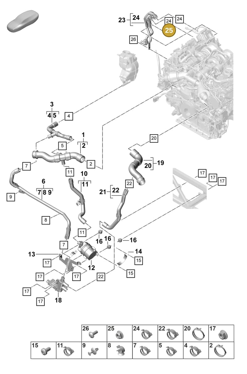 9A712121400 — Porsche Panamera (2020-2023) diagram p58105360, position 25