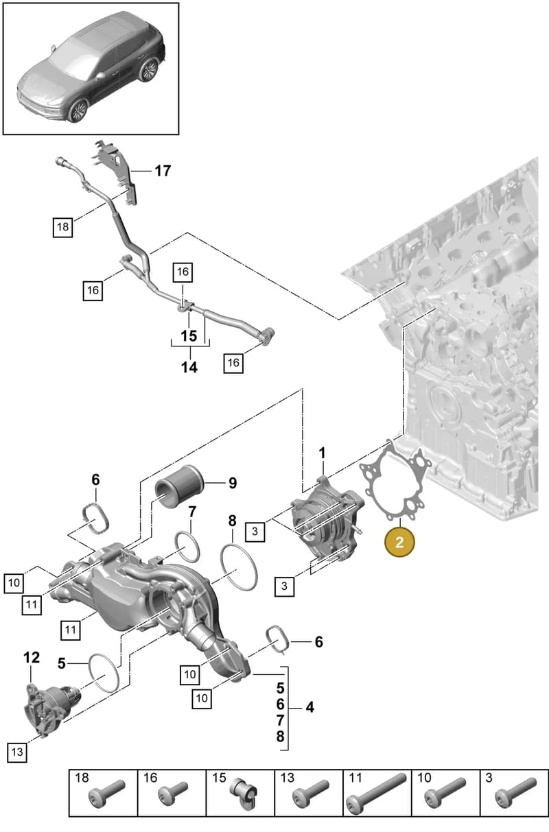 9A712122801 — Porsche Cayenne (2017-2023) diagram p51105000, position 2