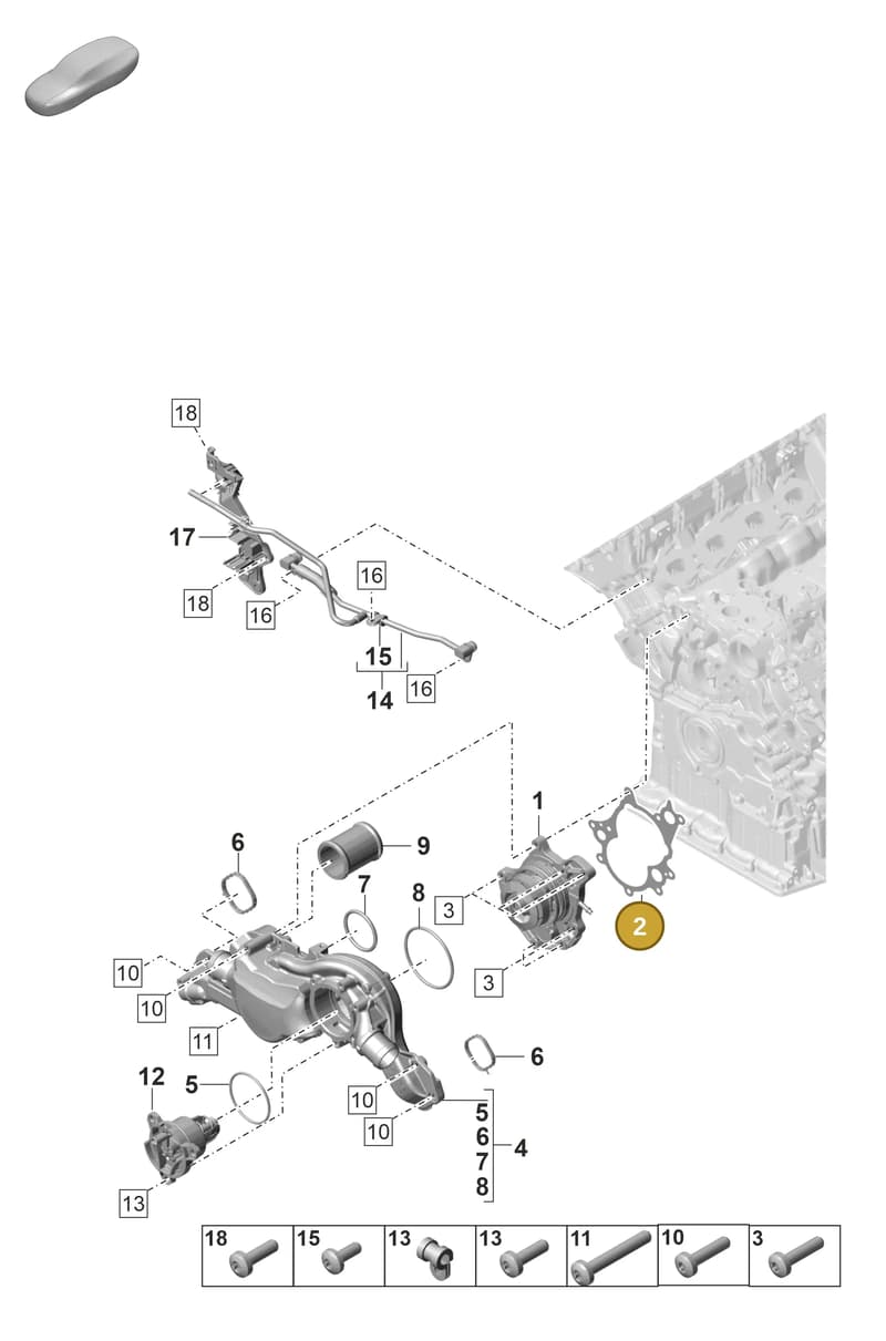 9A712122801 — Porsche Panamera (2020-2023) diagram p58105000, position 2