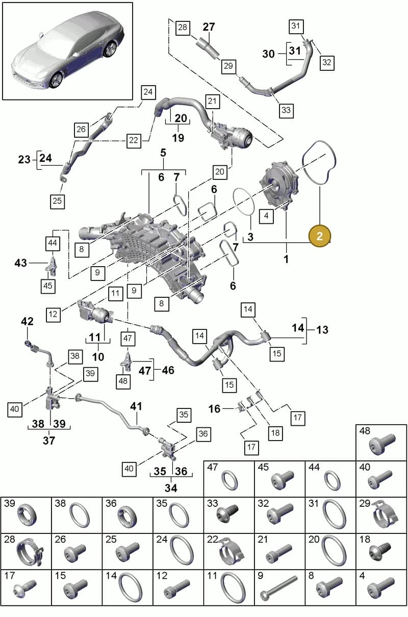 9A712122810 — Porsche Panamera (2016-2020) diagram p49105010, position 2
