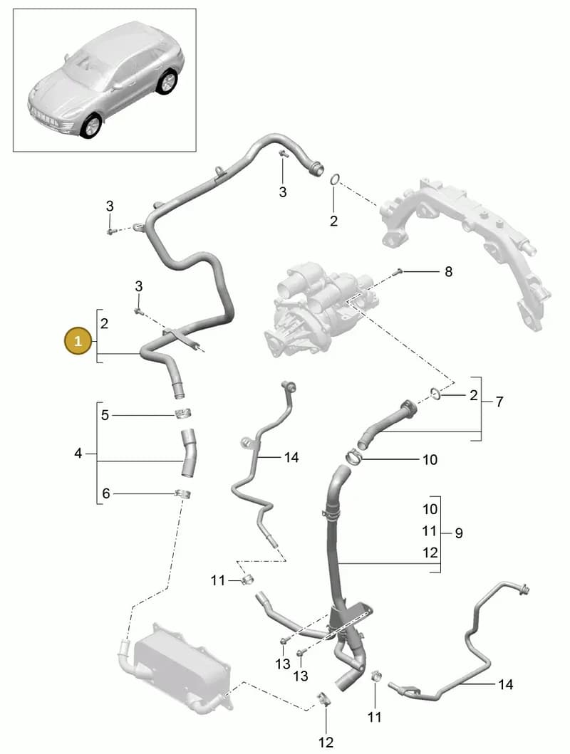 9A712125101 — Porsche Macan (2013-2018) diagram p44105030, position 1