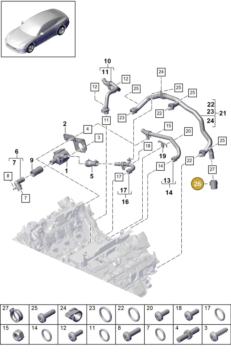 9A712132400 — Porsche Panamera (2016-2020) diagram p49105020, position 26