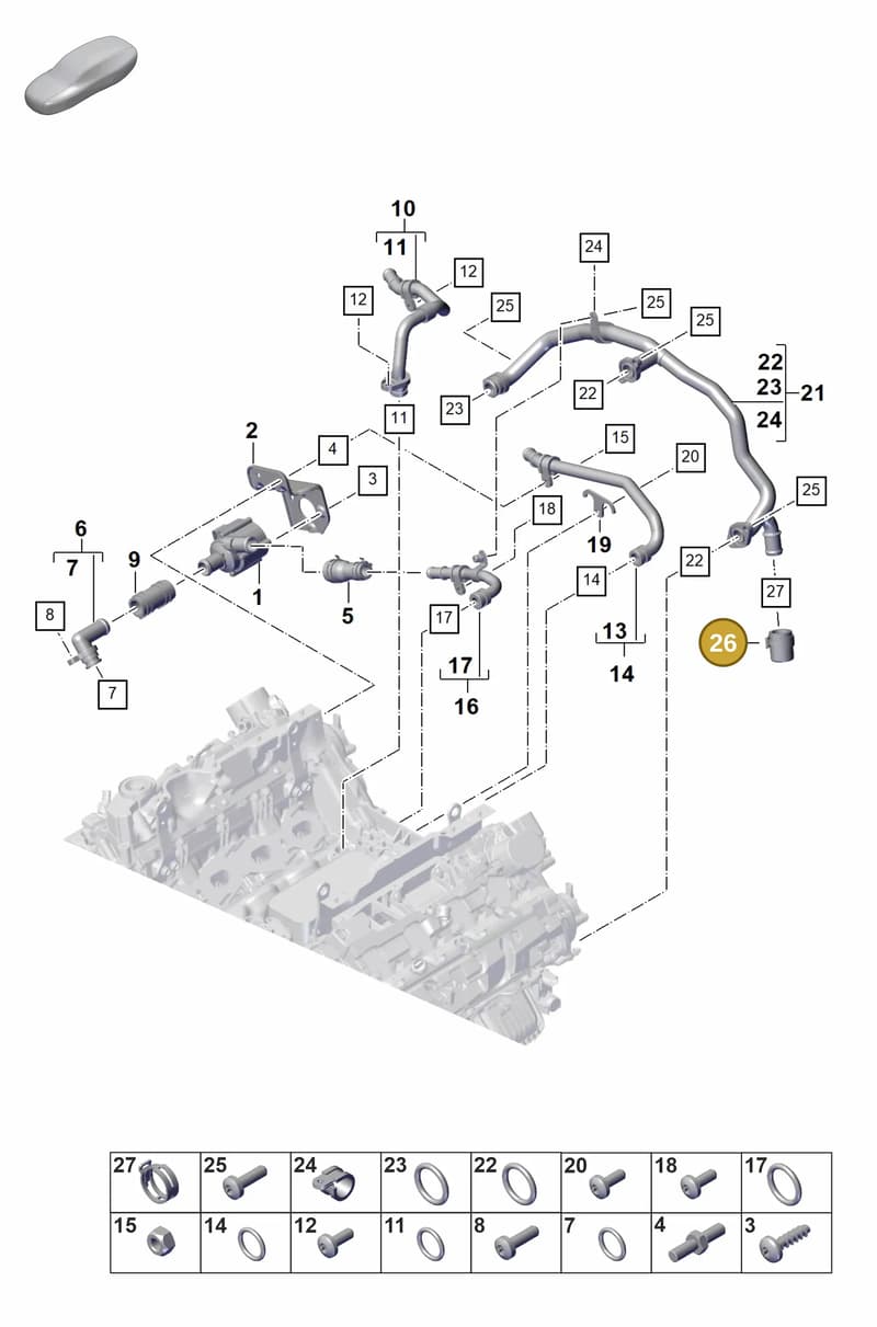 9A712132400 — Porsche Panamera (2020-2023) diagram p58105100, position 26