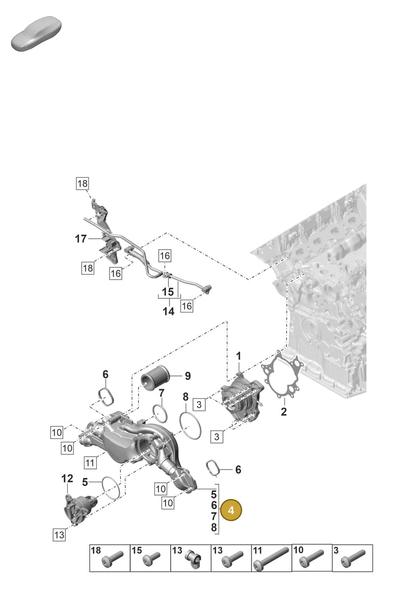 9A712140602 — Porsche Panamera (2020-2023) diagram p58105000, position 4