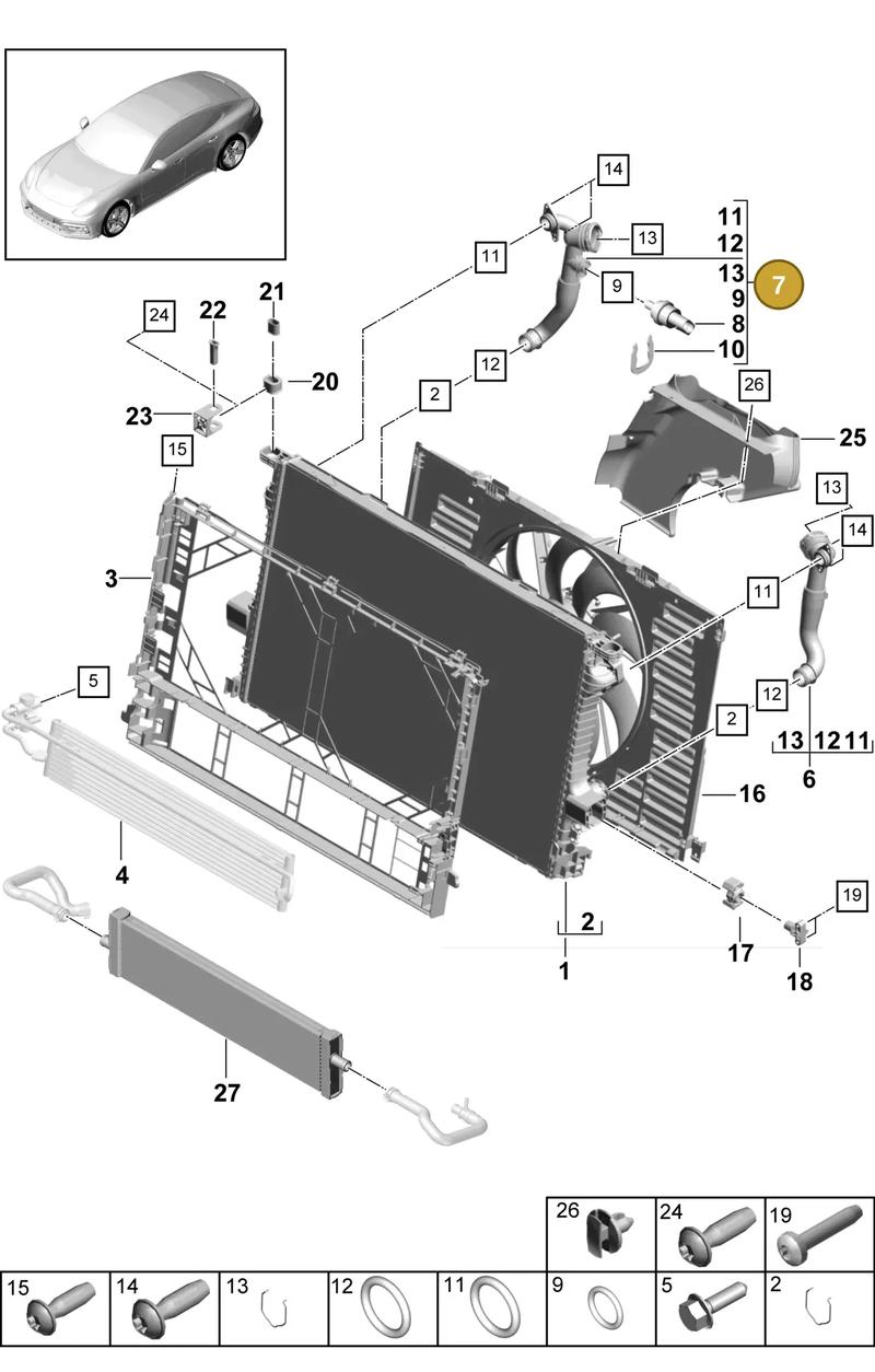 9A712143810 — Porsche Panamera (2016-2020) diagram p49105040, position 7