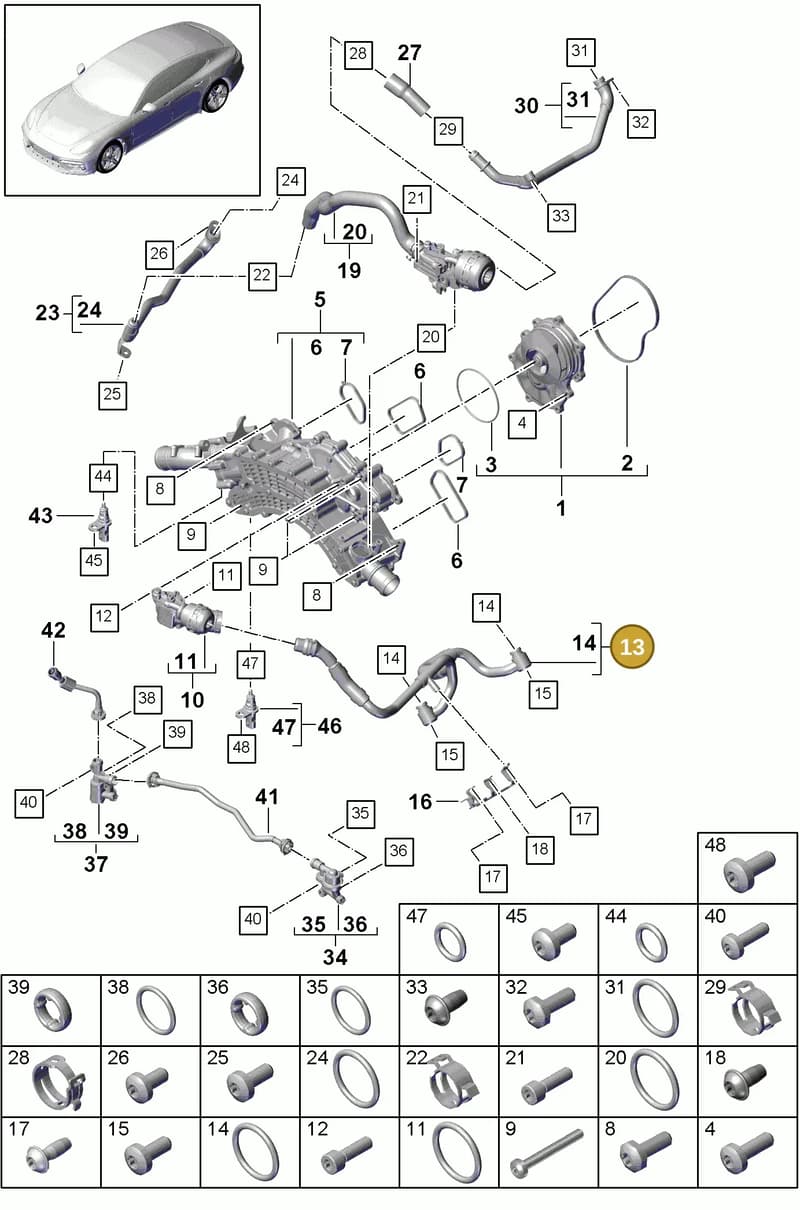 9A712144400 — Porsche Panamera (2016-2020) diagram p49105010, position 13