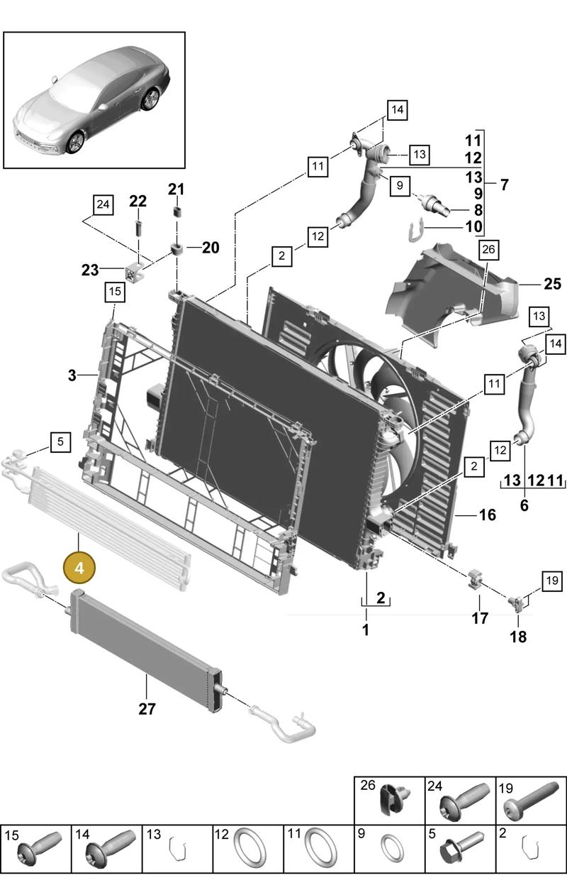 9A712144700 — Porsche Panamera (2016-2020) diagram p49105040, position 4