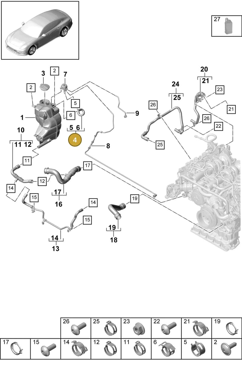 9A712144700 — Porsche Panamera (2016-2020) diagram p49105050, position 4
