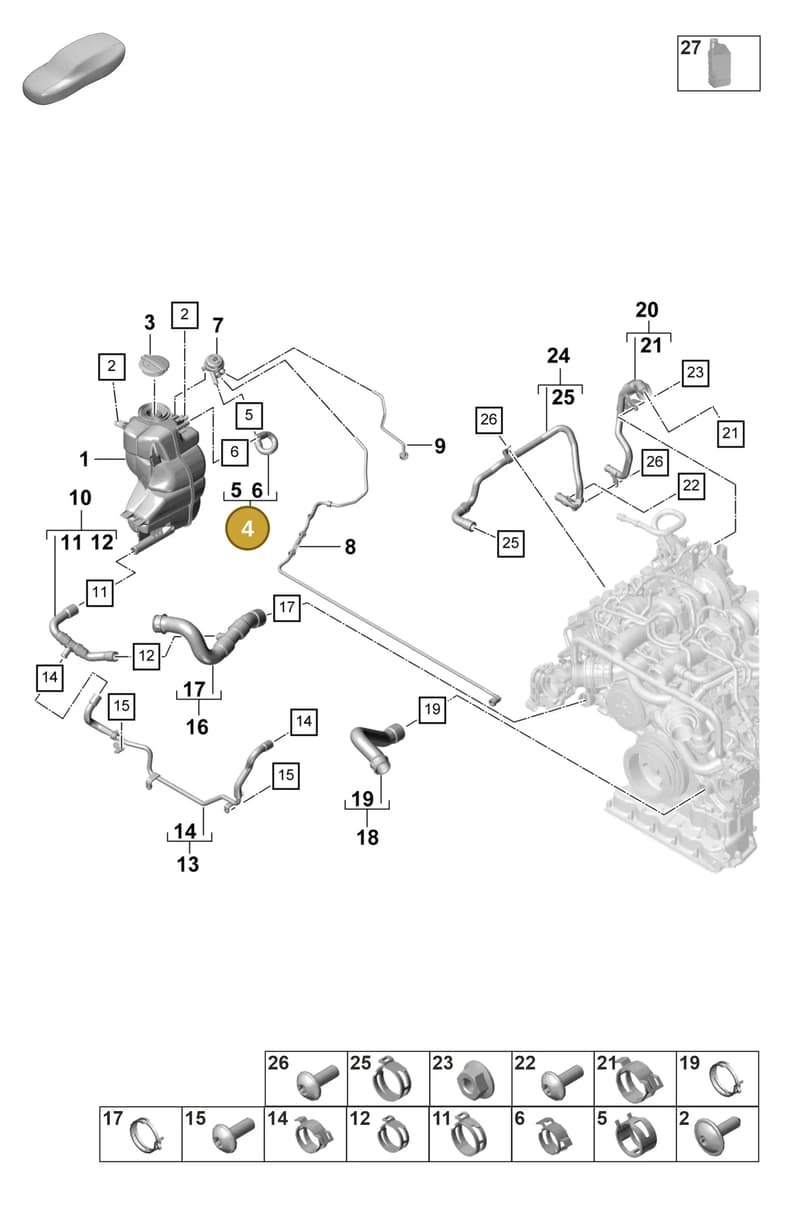 9A712144700 — Porsche Panamera (2020-2023) diagram p58105310, position 4