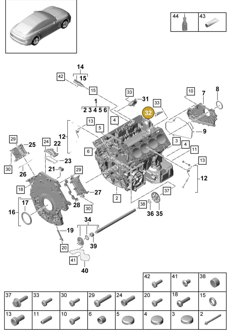 9A712148400 — Porsche Panamera (2016-2020) diagram p49101050, position 32