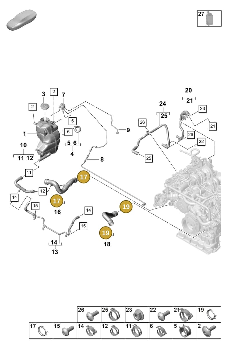 9A712153000 — Porsche Panamera (2020-2023) diagram p58105310, position 17+19