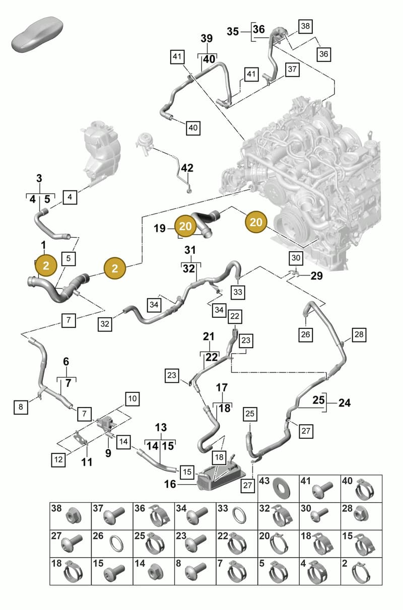 9A712153000 — Porsche Panamera (2020-2023) diagram p58105380, position 2+20
