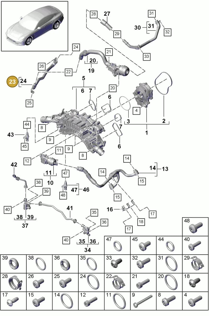 9A712161000 — Porsche Panamera (2016-2020) diagram p49105010, position 23