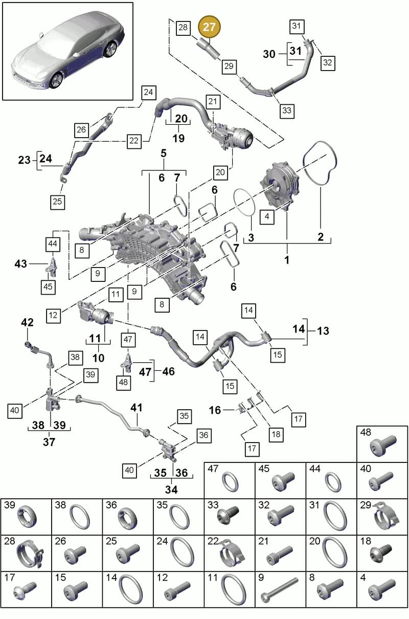 9A712163700 — Porsche Panamera (2016-2020) diagram p49105010, position 27