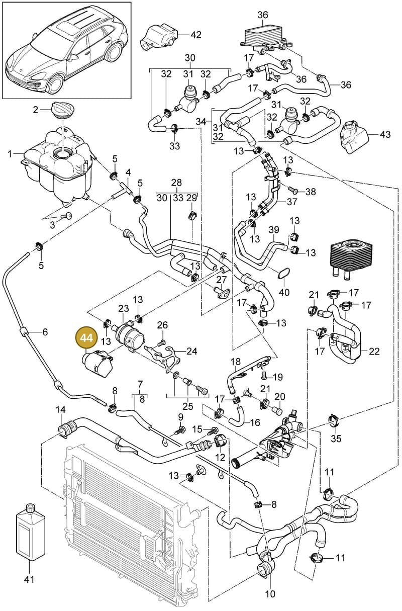 9A712165300 — Porsche Cayenne (2010-2018) diagram p37105040, position 44
