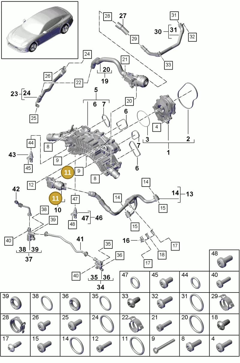 9A712166900 — Porsche Panamera (2016-2020) diagram p49105010, position 11