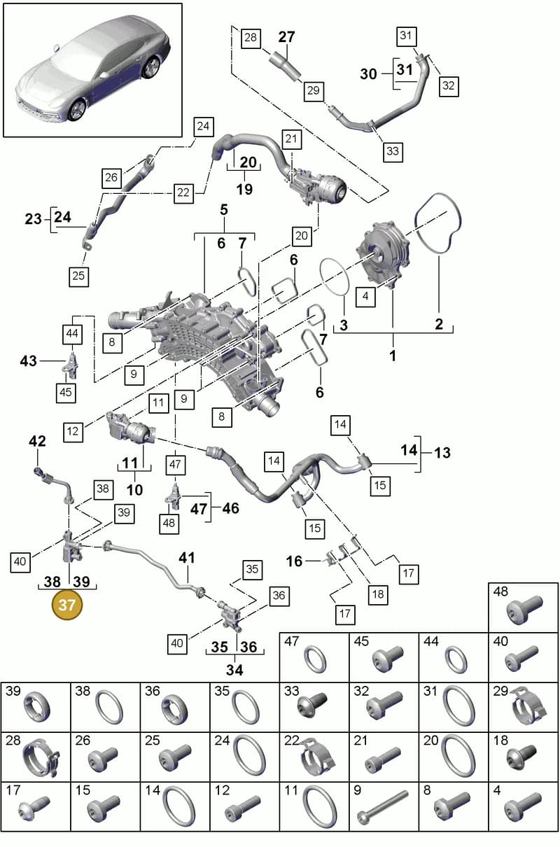 9A712167000 — Porsche Panamera (2016-2020) diagram p49105010, position 37