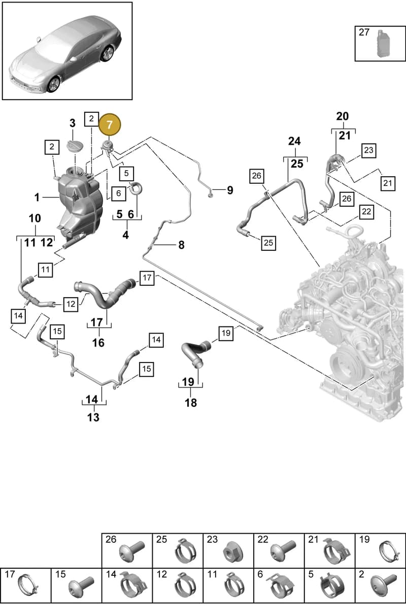 9A712167110 — Porsche Panamera (2016-2020) diagram p49105050, position 7