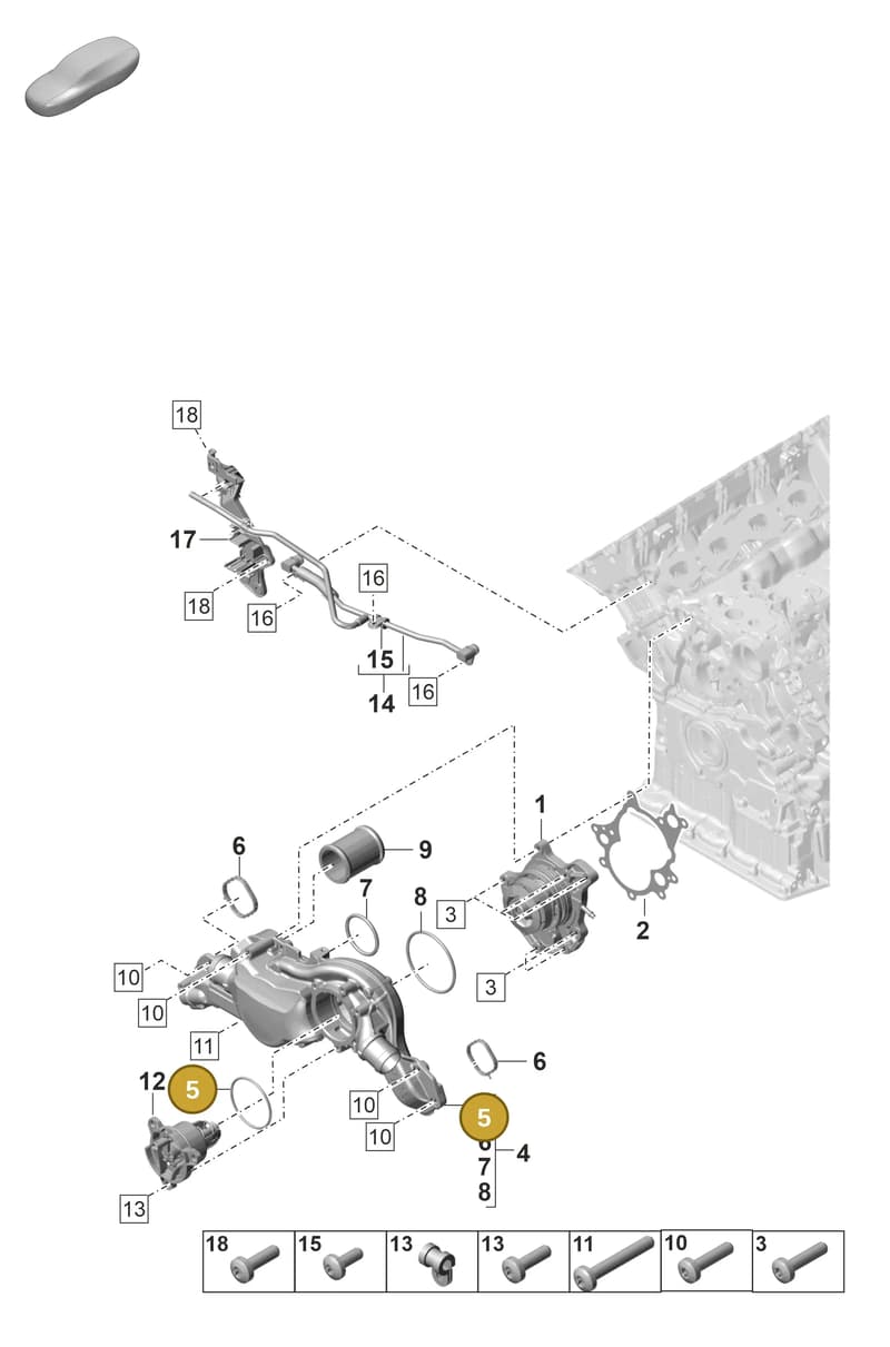 9A712168800 — Porsche Panamera (2020-2023) diagram p58105000, position 5