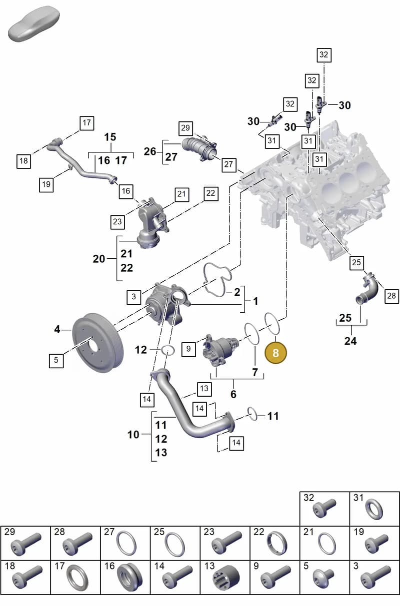 9A712168800 — Porsche Cayenne Coupe (2023-2023) diagram p60105010, position 8