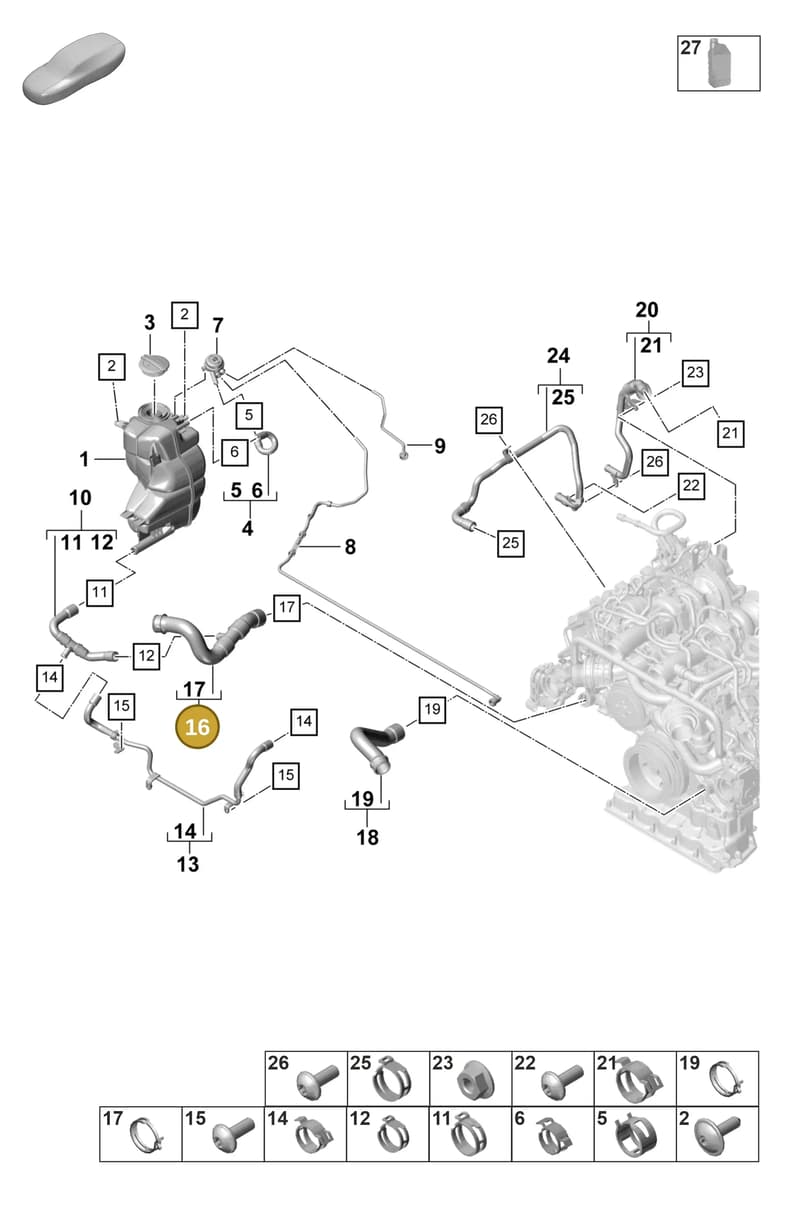 9A712205111 — Porsche Panamera (2020-2023) diagram p58105310, position 16