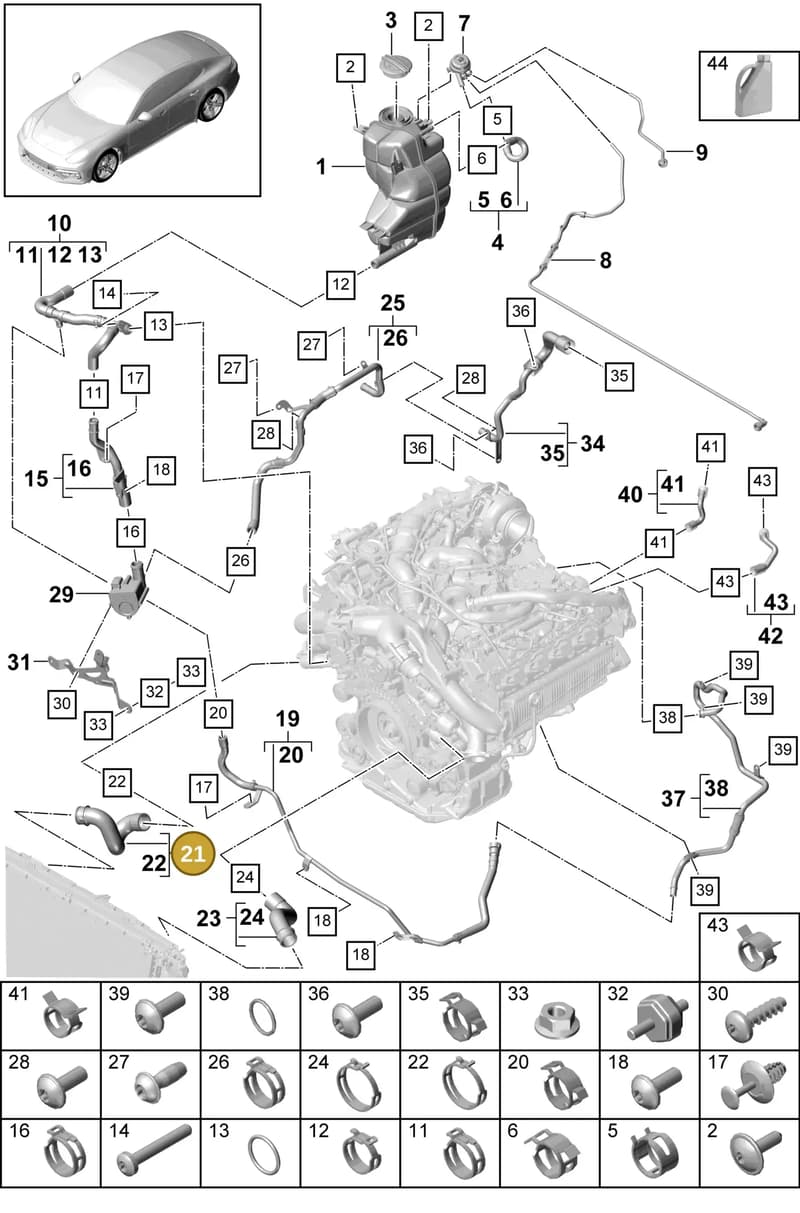 9A712205120 — Porsche Panamera (2016-2020) diagram p49105060, position 21