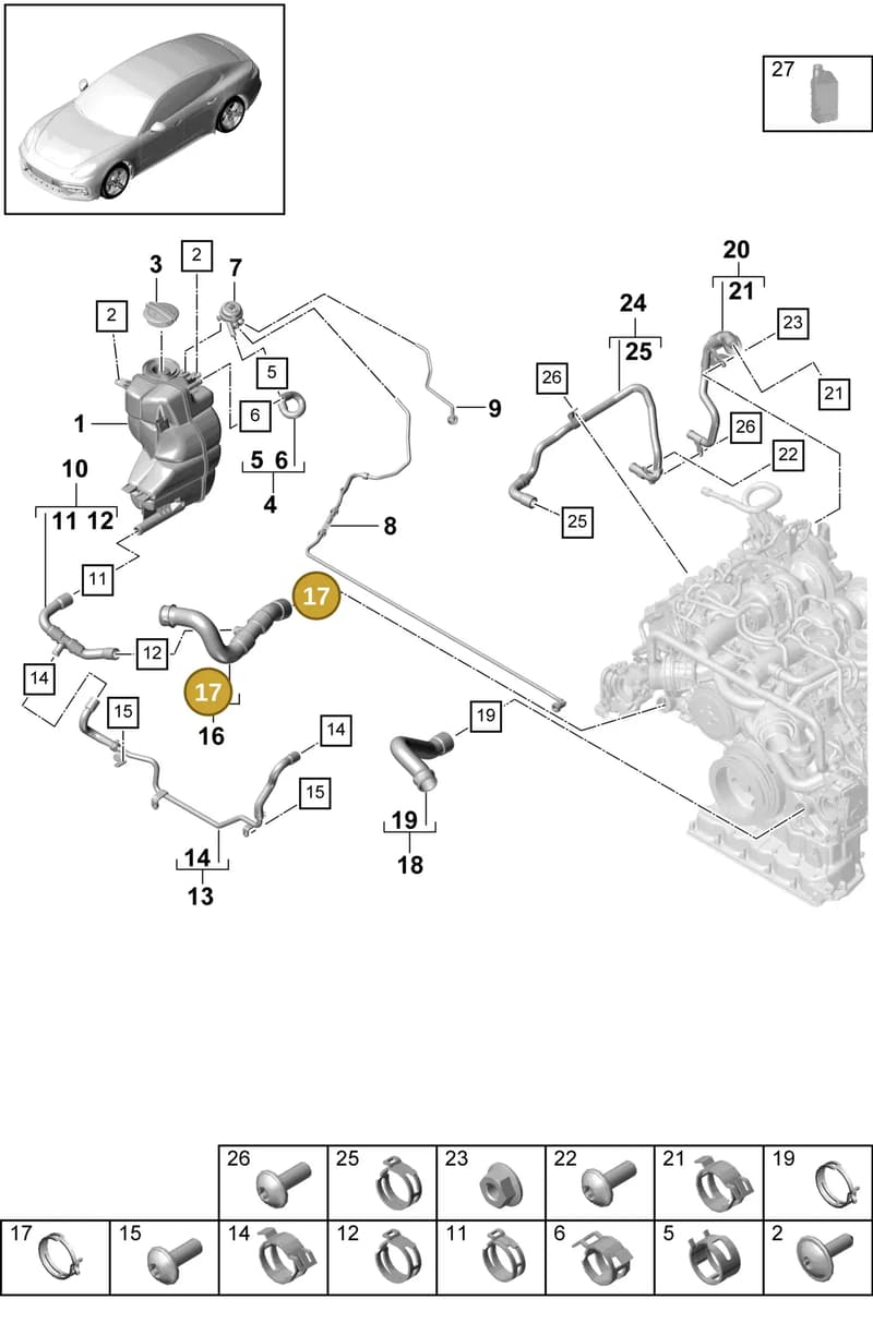 9A712205120 — Porsche Panamera (2016-2020) diagram p49105050, position 17