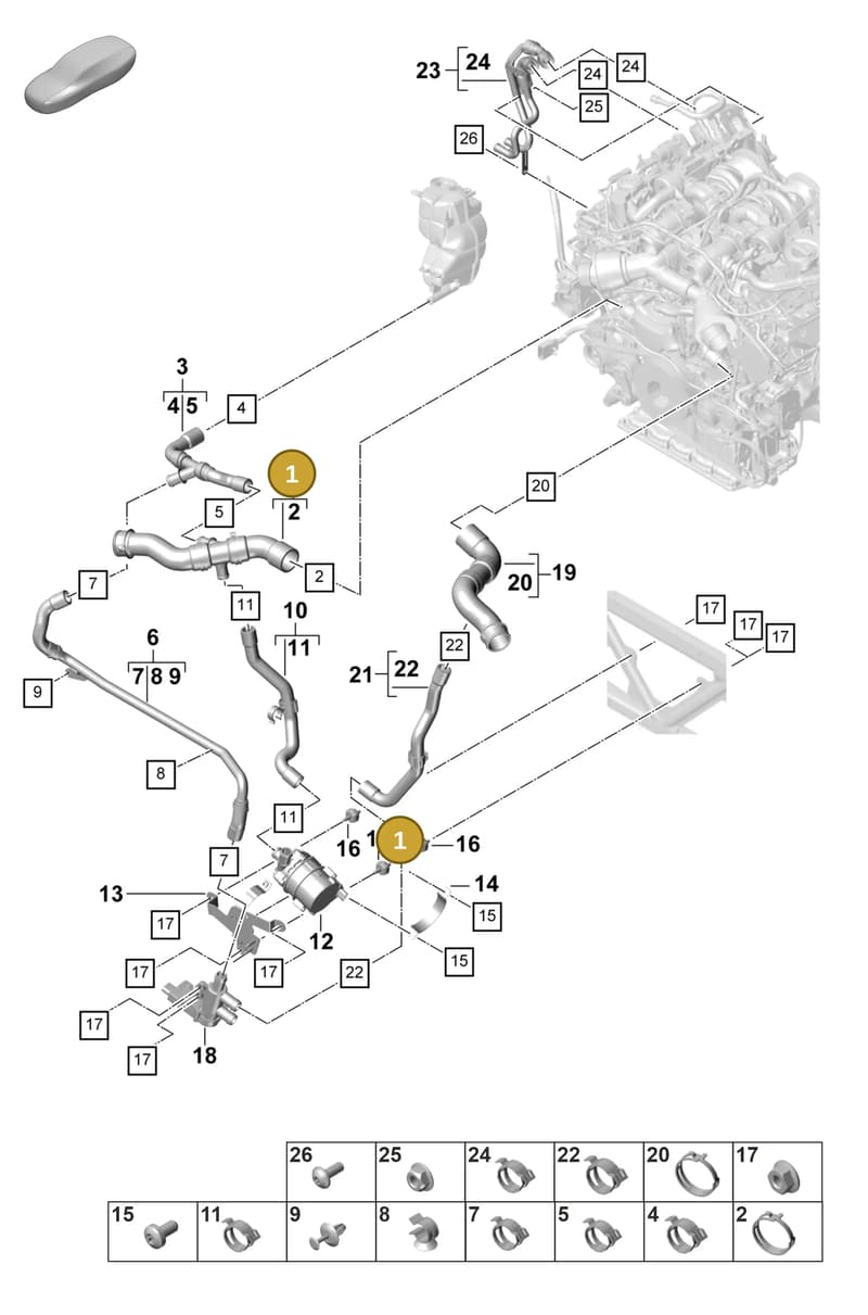 9A712205140 — Porsche Panamera (2020-2023) diagram p58105360, position 1