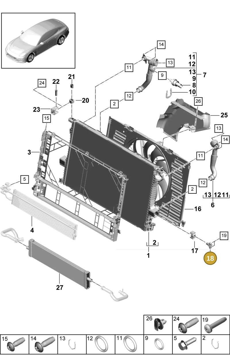 9A712207300 — Porsche Panamera (2016-2020) diagram p49105040, position 18
